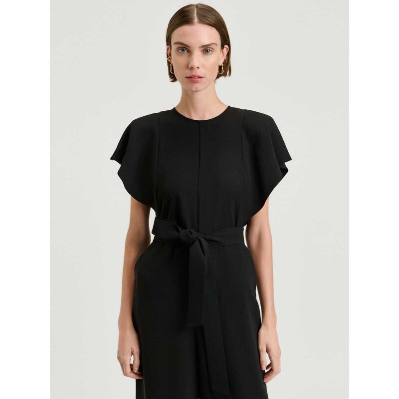 Veronika Maine Stretch Crepe Belted Jumpsuit image number 3